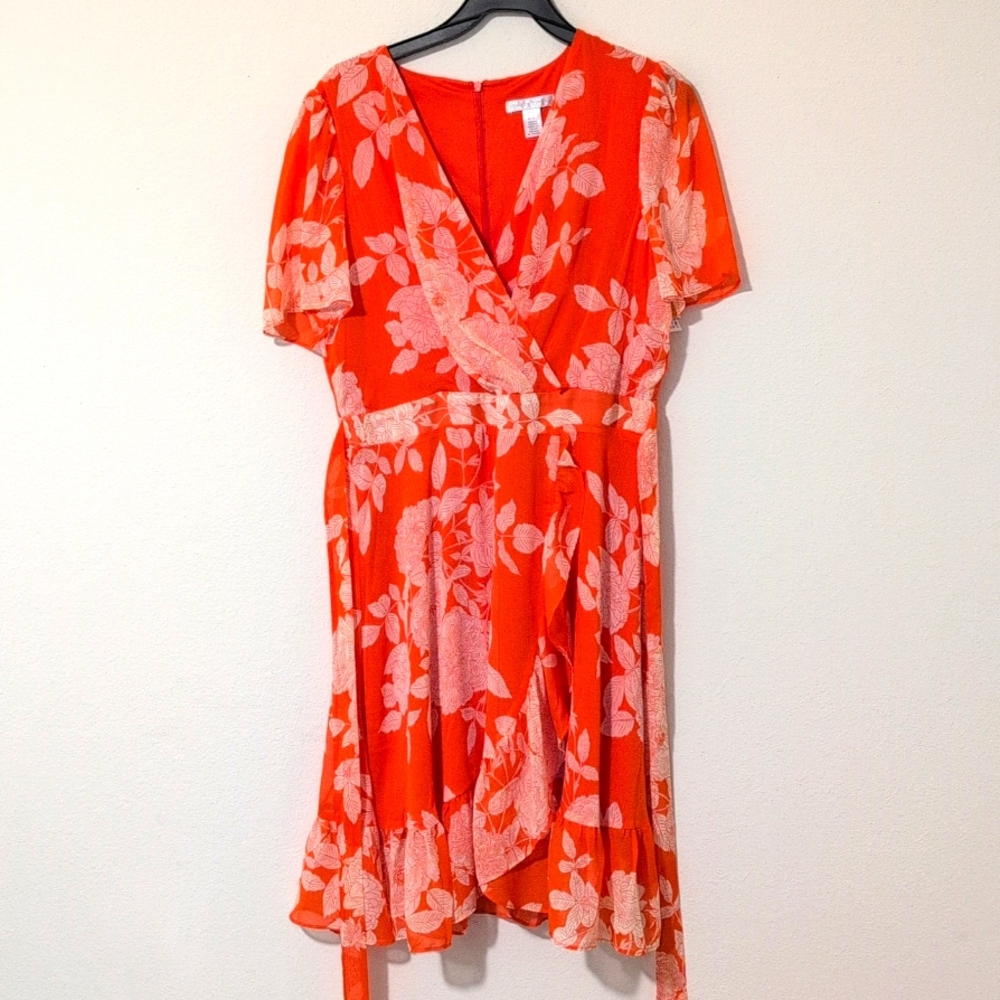 London Times floral Print Wrap Dress. Size 12